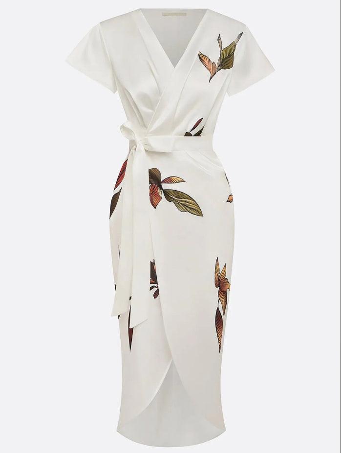 Evie - Elegant Floral Wrap Dress