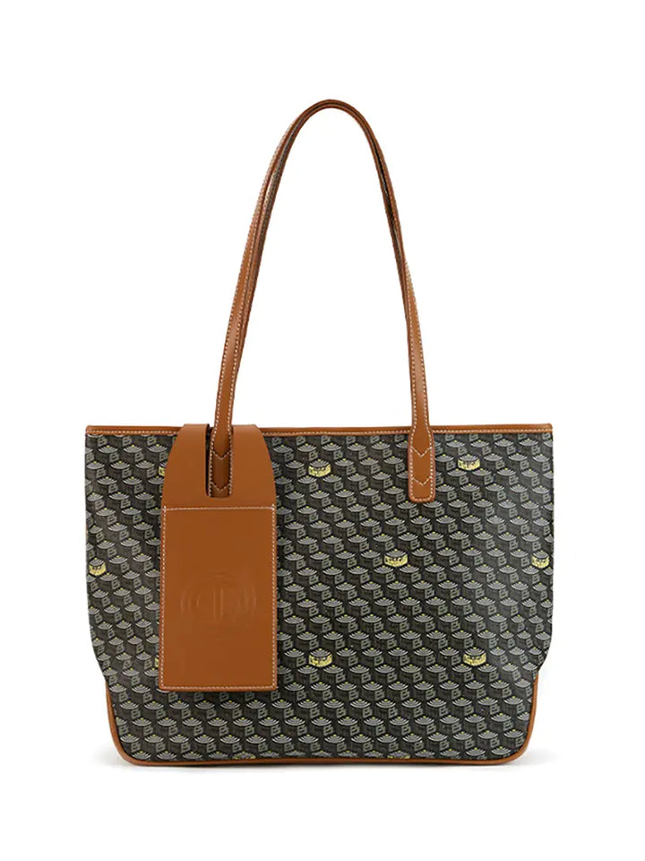 Vintage Monogram Large Capacity Horizontal Tote Bag