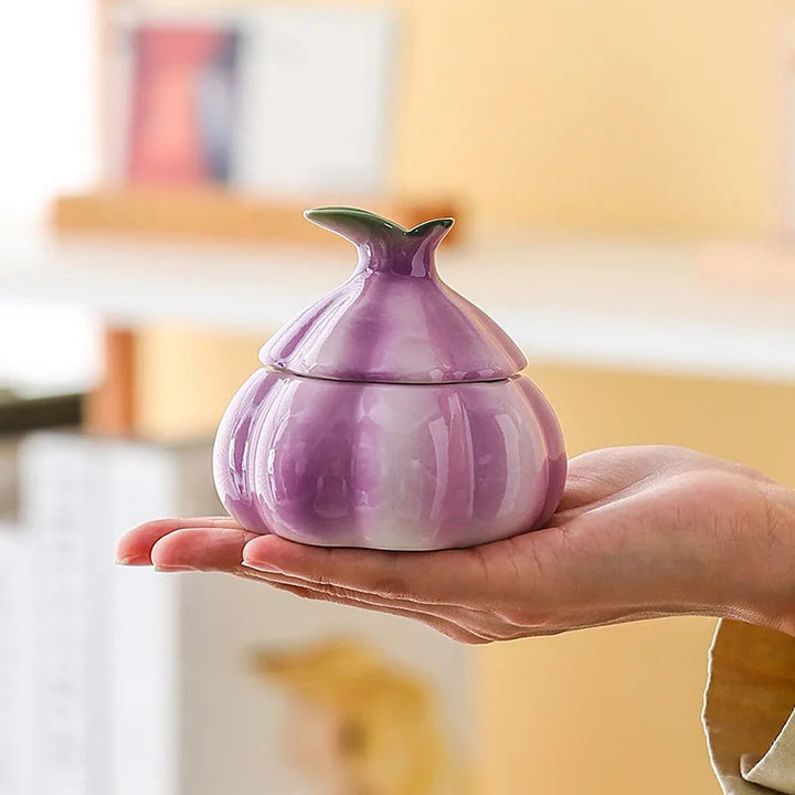 Garlic Bulb Ceramic Jar