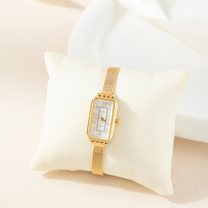 Theresa – Gold Rectangular Dial Watch