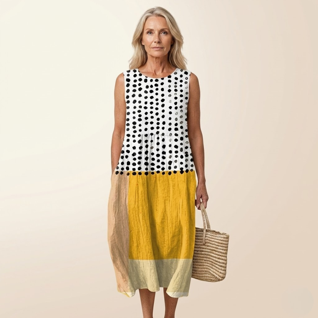 Bella - Casual Colorblock Midi Dress