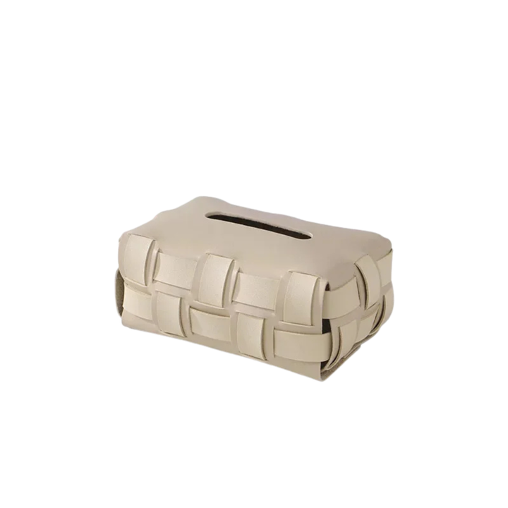 Nest Woven Leather Tissue Holder