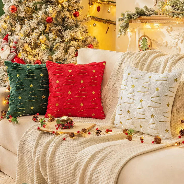 Starry Pinescape Pillow Cover