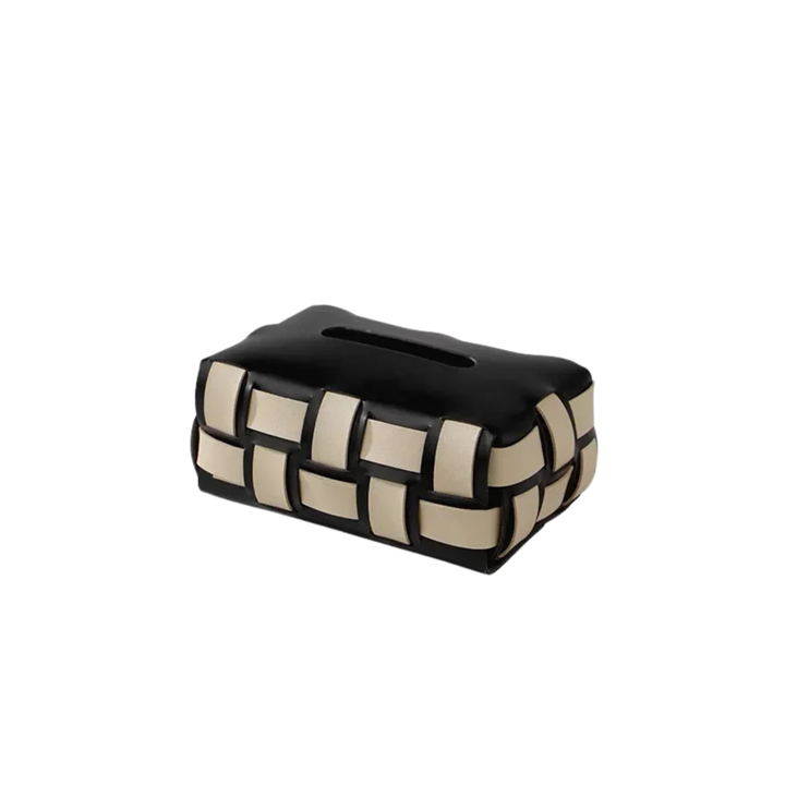 Nest Woven Leather Tissue Holder
