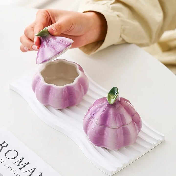 Garlic Bulb Ceramic Jar