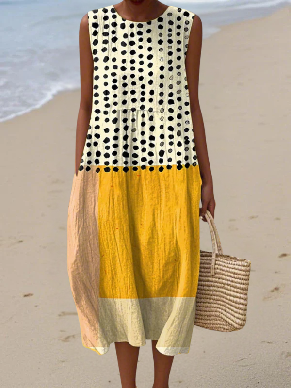 Bella - Casual Colorblock Midi Dress