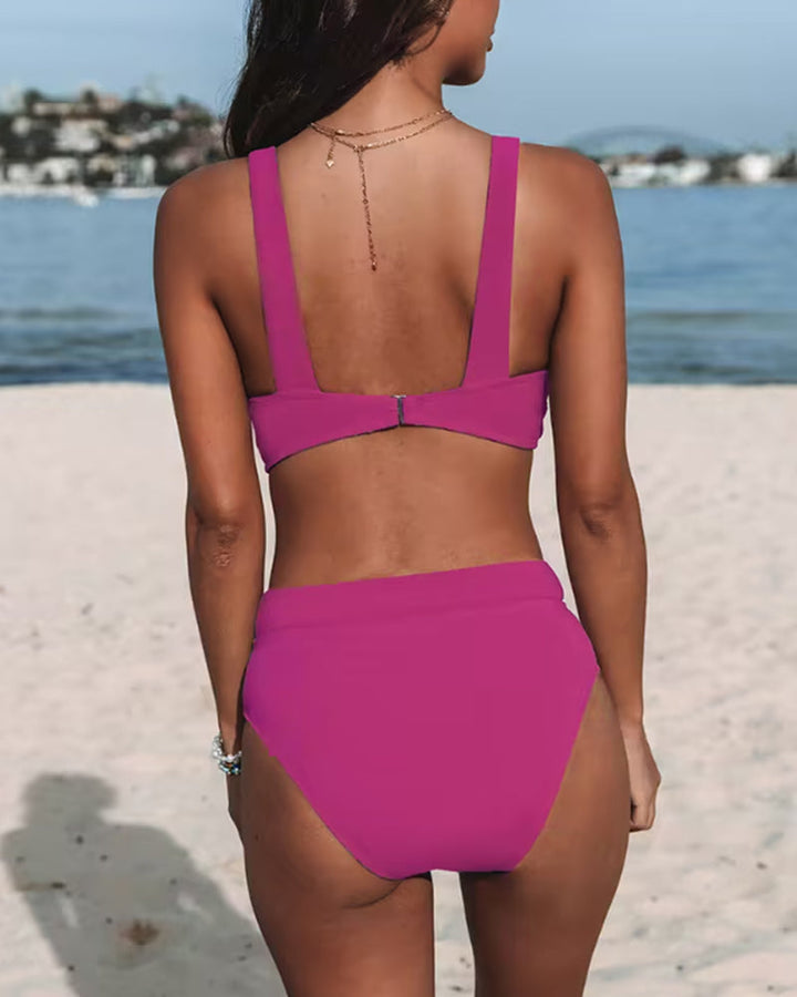 Hilde | Plain High-Waisted Swimsuit
