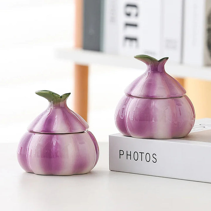 Garlic Bulb Ceramic Jar