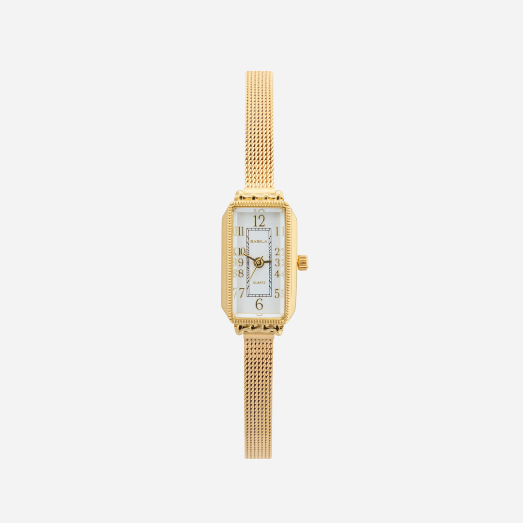 Theresa – Gold Rectangular Dial Watch