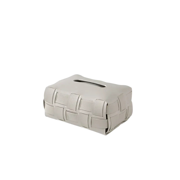 Nest Woven Leather Tissue Holder