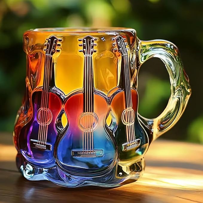 Handmade Mug with 3D Guitar Artwork