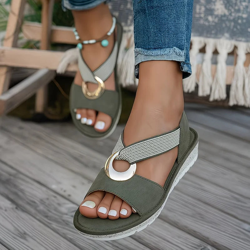 Emilia - Casual Buckle Flat Sandals
