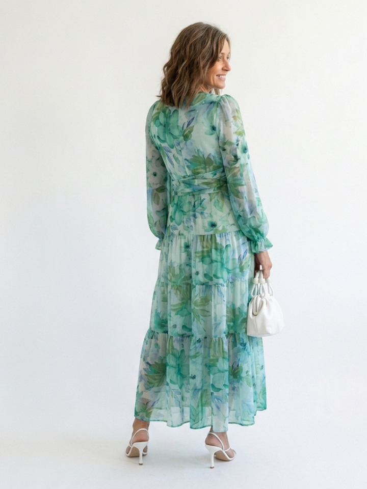 Althea - Long Sleeve Floral Maxi Dress