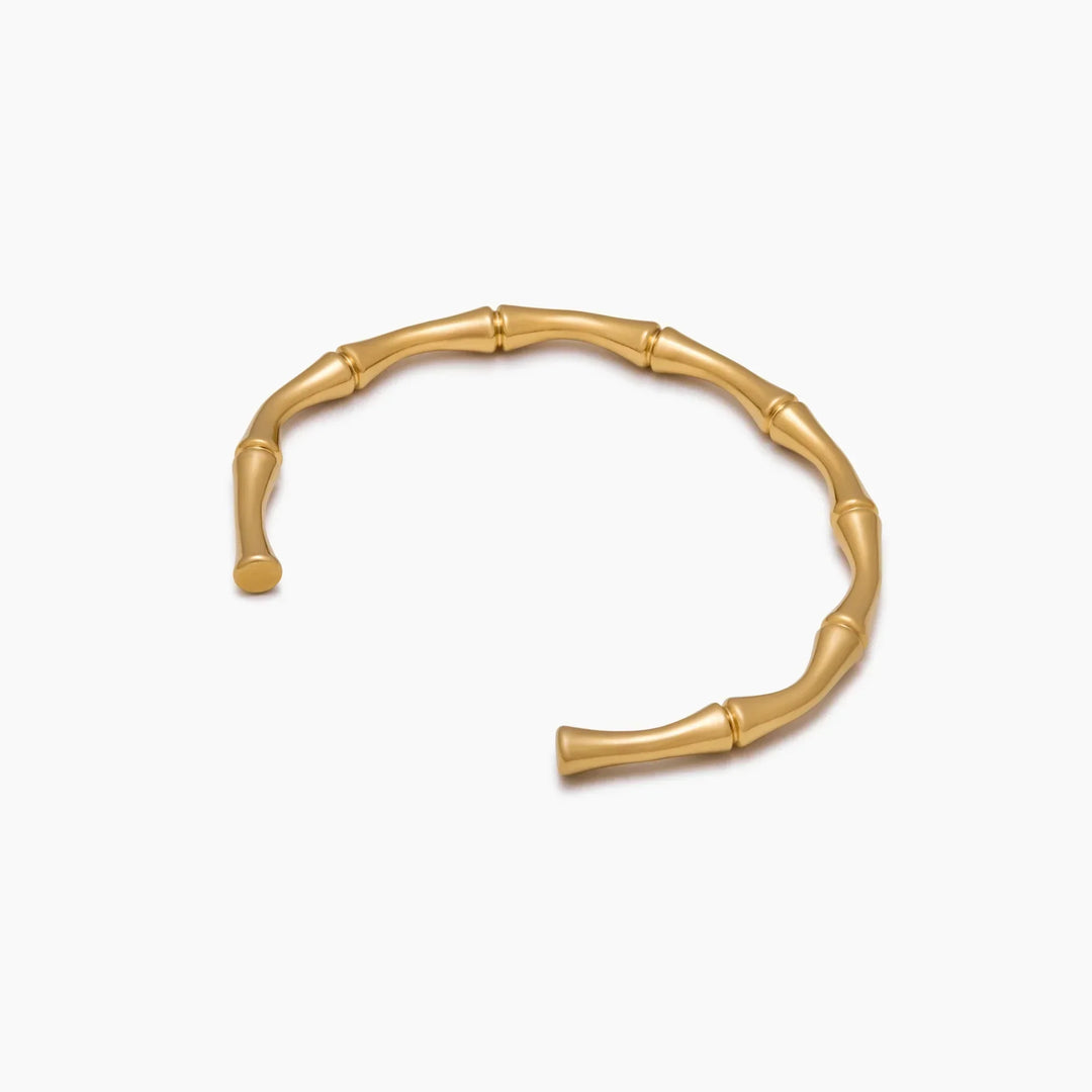 Bamboo Gold Cuff Bracelet