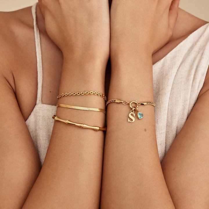 Bamboo Gold Cuff Bracelet