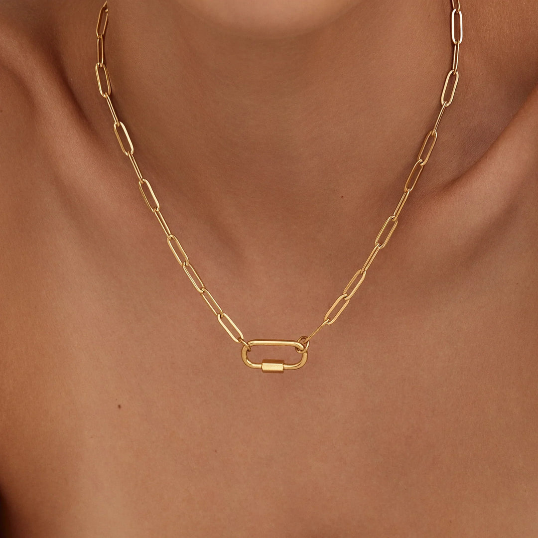 Carabiner Charm Lock Necklace