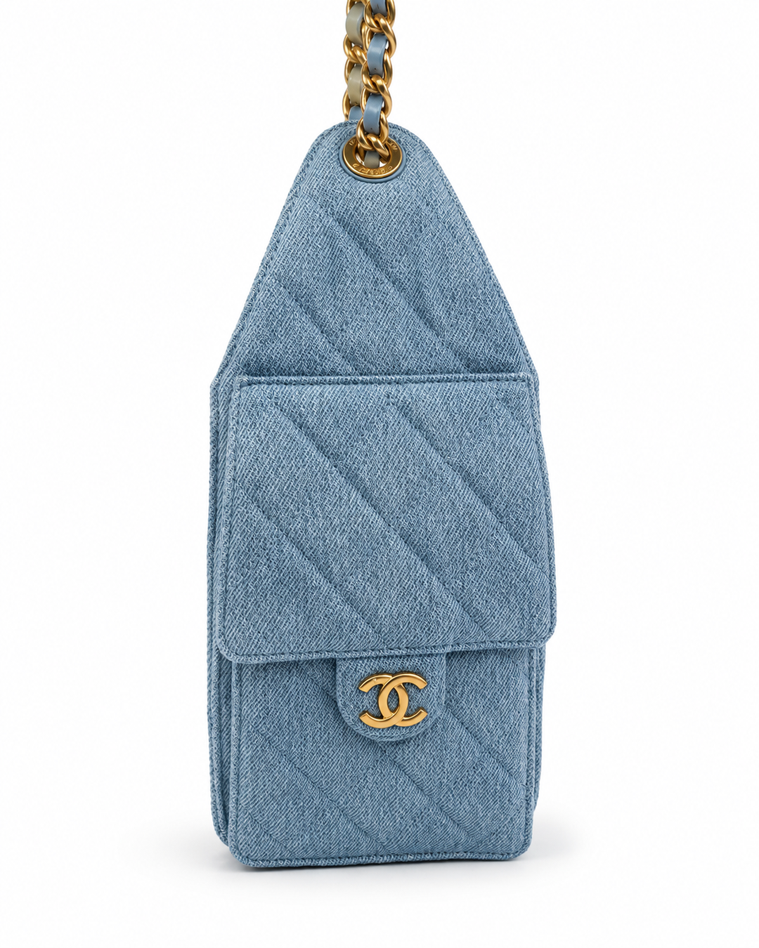 Chanel Hobo 25 M - Light Blue Denim Drawstring Shoulder Bag