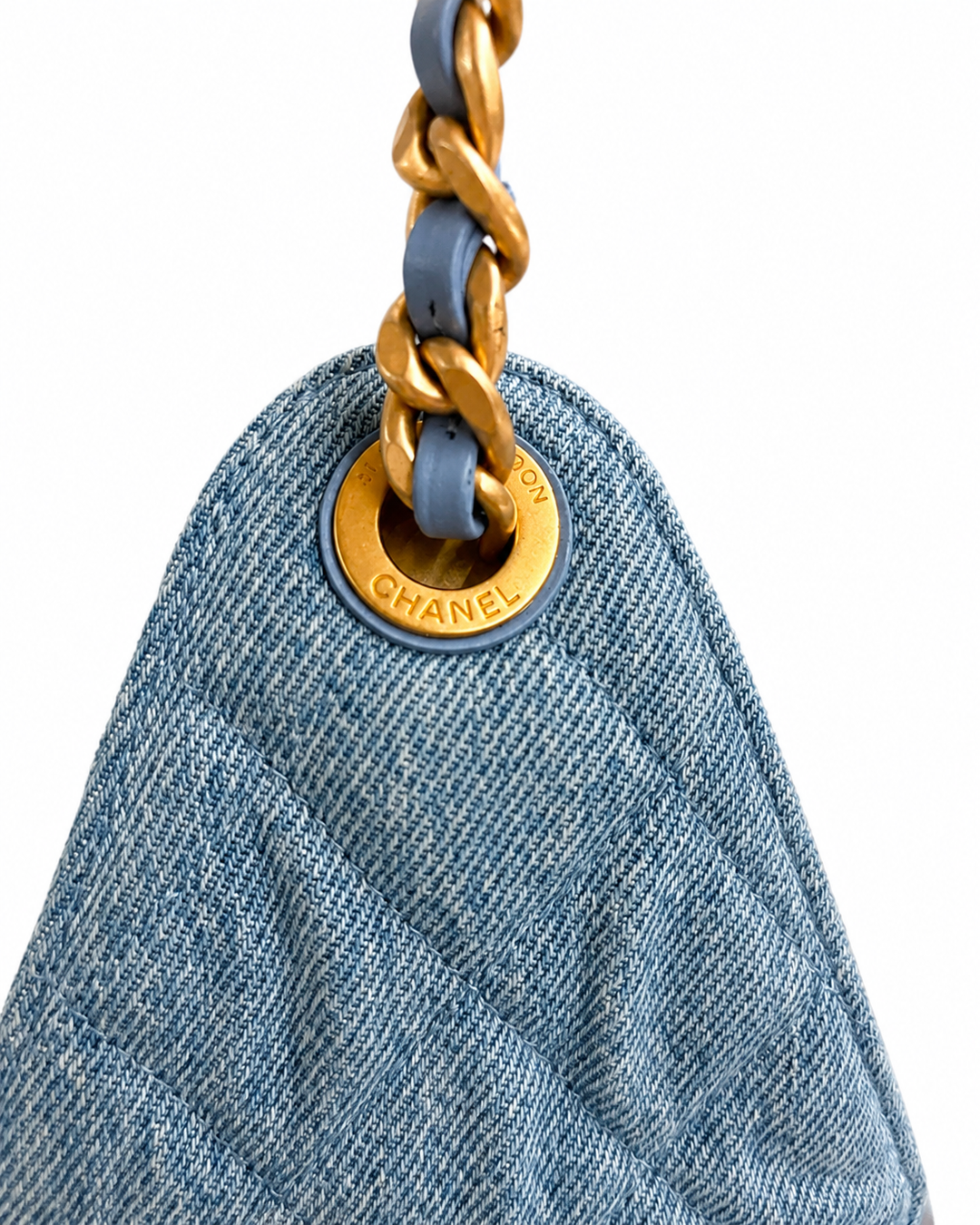 Chanel Hobo 25 M - Light Blue Denim Drawstring Shoulder Bag