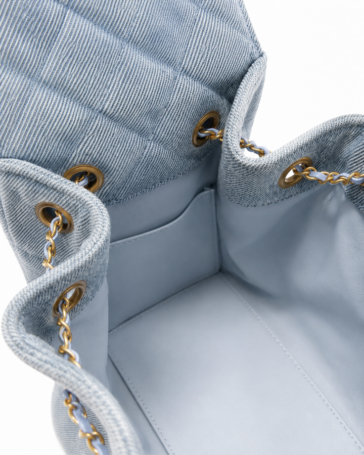 Chanel Hobo 25 M - Light Blue Denim Drawstring Shoulder Bag