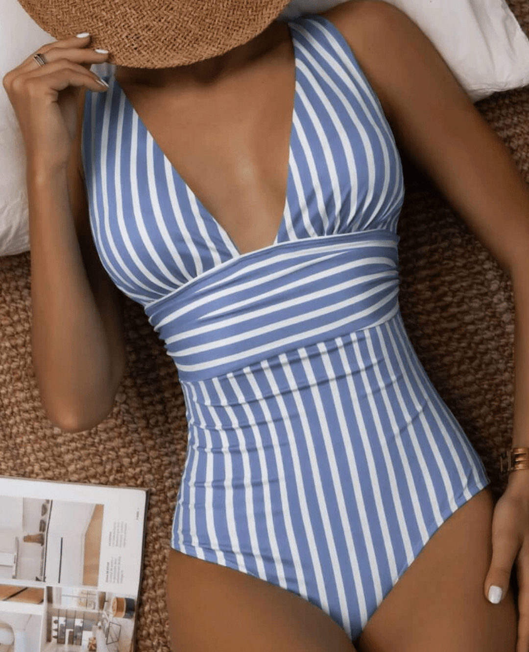Modern Striped Summer Swimsuit