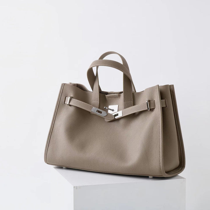 BEVERLEY - Large Capacity Genuine Cowhide Leather Tote Bag for Work & Travel