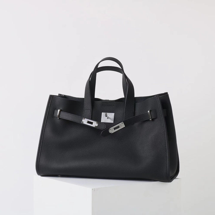 BEVERLEY - Large Capacity Genuine Cowhide Leather Tote Bag for Work & Travel