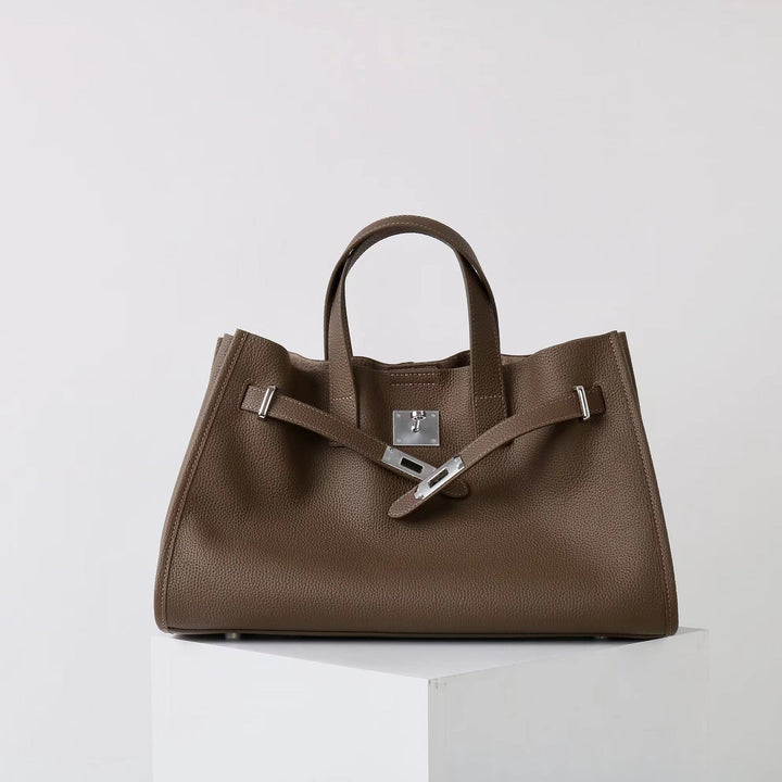 BEVERLEY - Large Capacity Genuine Cowhide Leather Tote Bag for Work & Travel