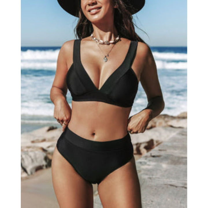Hilde | Plain High-Waisted Swimsuit