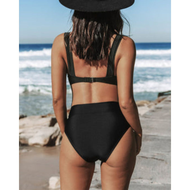 Hilde - Plain High-Waisted Swimsuit