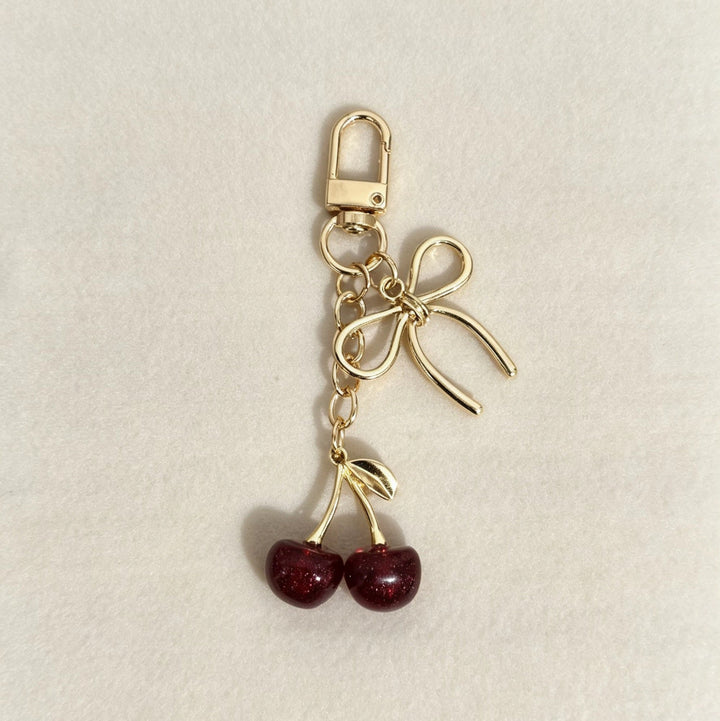 Cherry Charm Bag Keychain