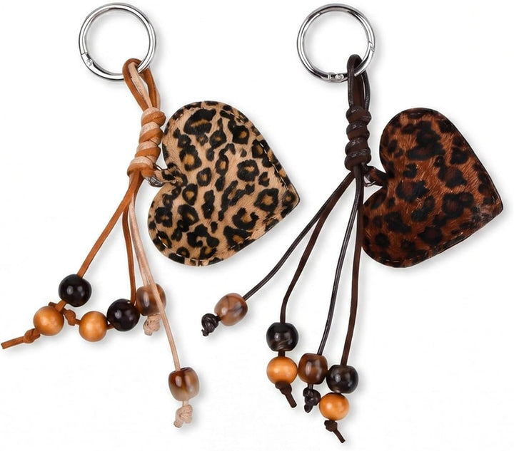 Leopard Heart Bag Charm