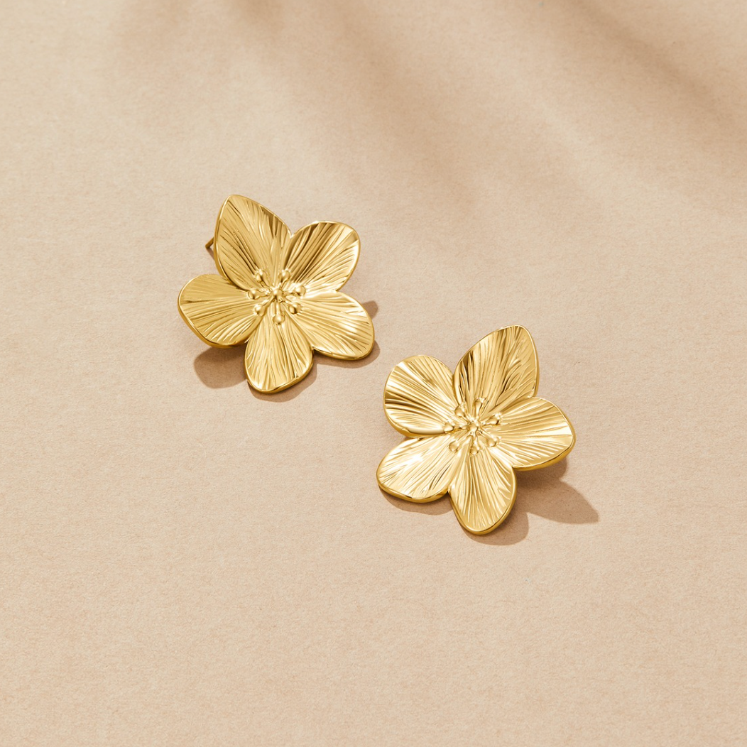 Margarete – Flower Gold Earrings