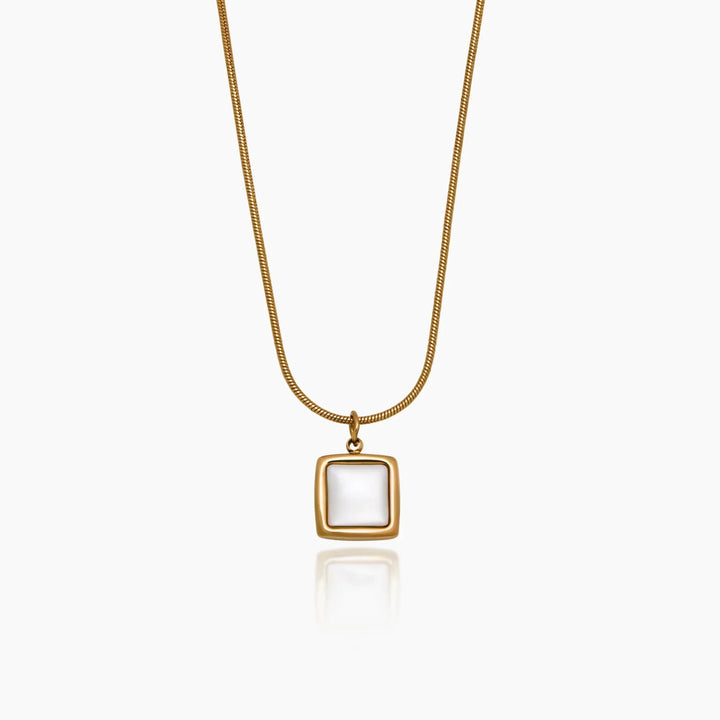 Mother of Pearl Square Pendant Necklace