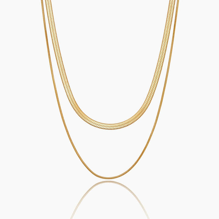 Double Snake Chain Layered Necklace