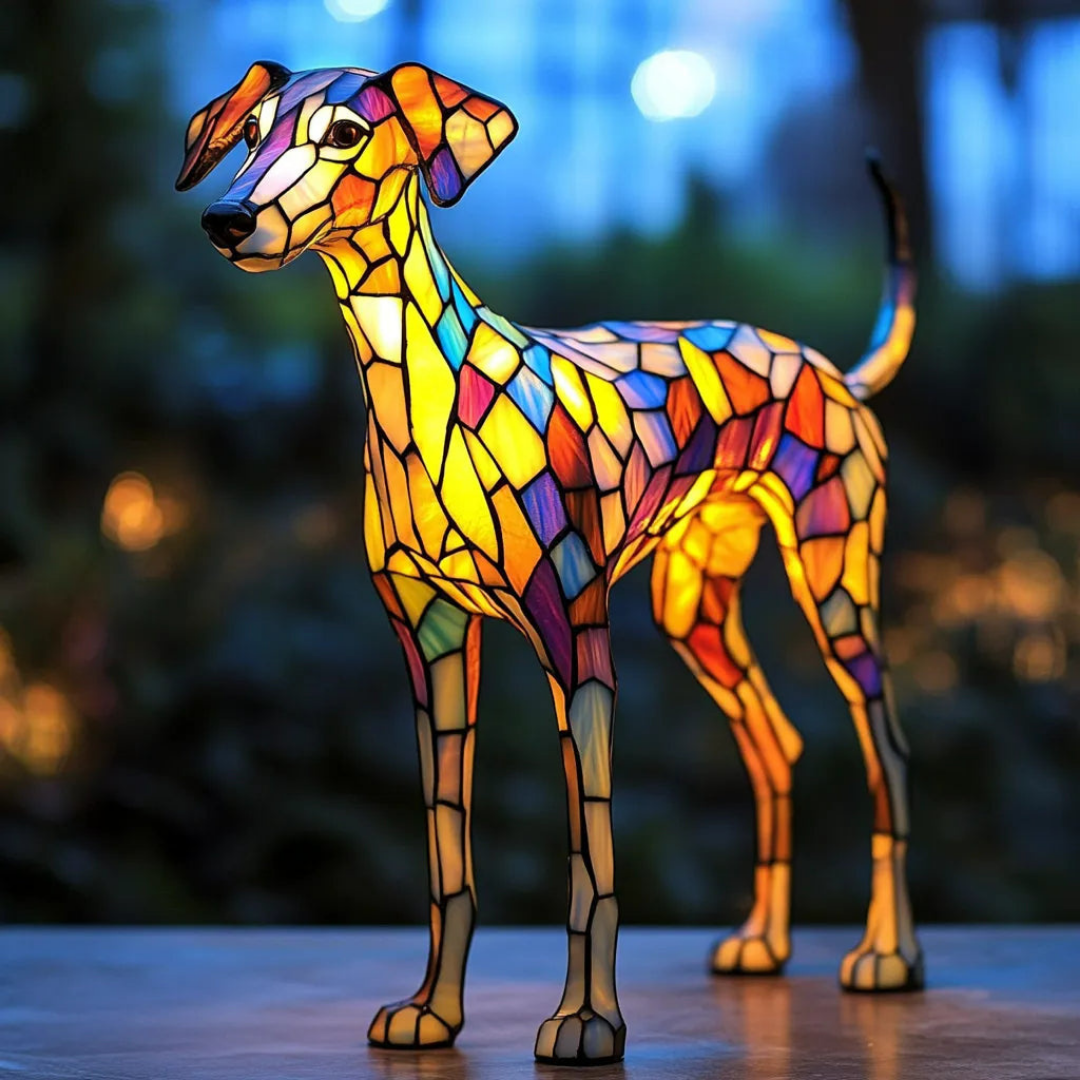 Whippet-Inspired Stained Glass