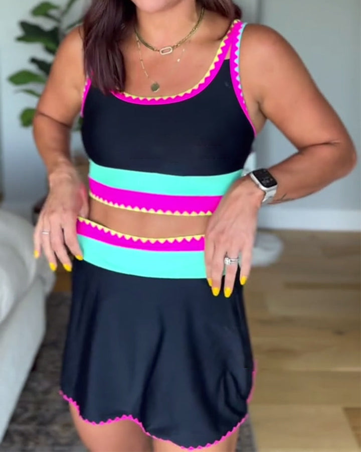 Myra | Elegant three-piece swimsuit with colour blocks