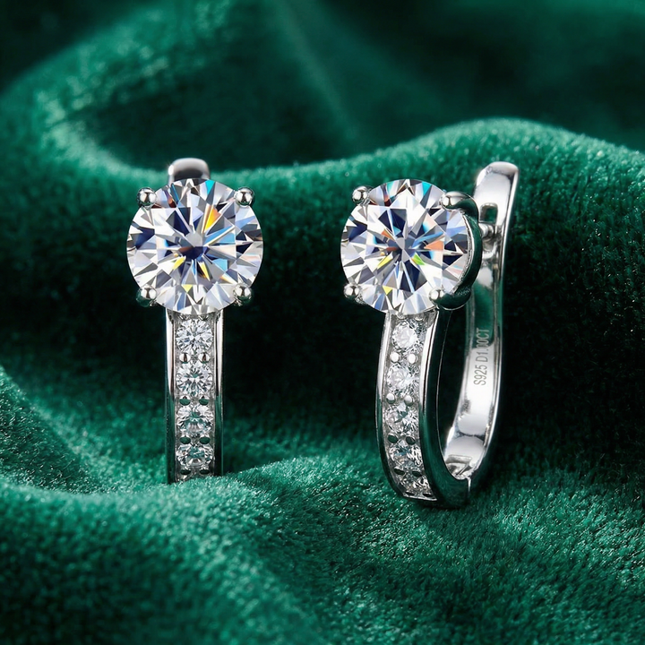 Moissanite - Huggie Earrings