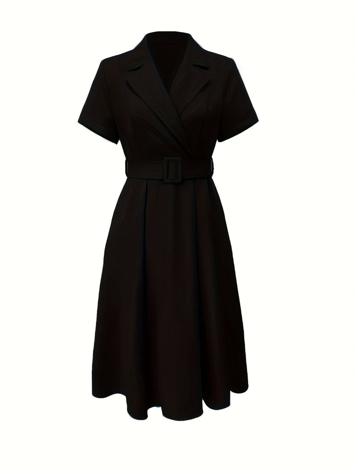Celina Bloom - Elegant Black A-Line Dress