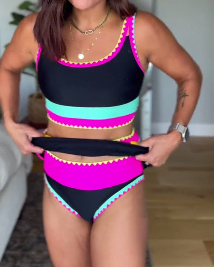 Myra | Elegant three-piece swimsuit with colour blocks