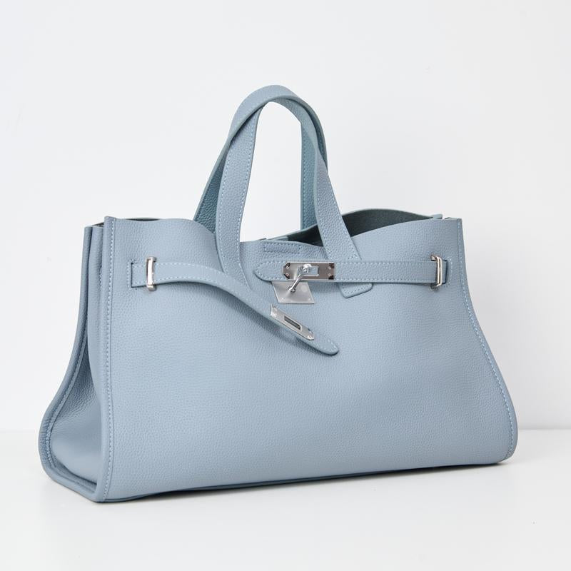 BEVERLEY - Large Capacity Genuine Cowhide Leather Tote Bag for Work & Travel