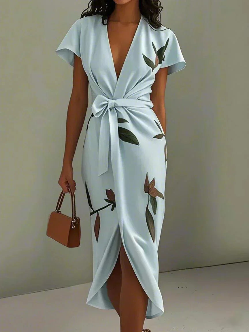Evie - Elegant Floral Wrap Dress