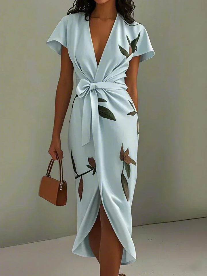 Evie - Elegant Floral Wrap Dress