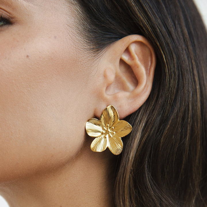 Margarete – Flower Gold Earrings