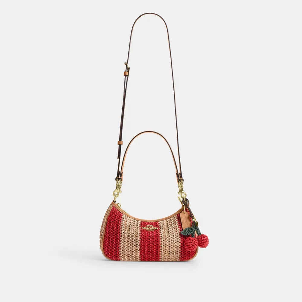 Coach Teri Shoulder Bag With Stripes And Charm