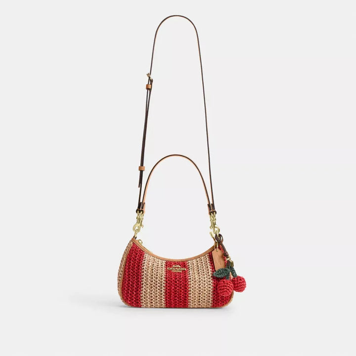 Coach Teri Shoulder Bag With Stripes And Charm