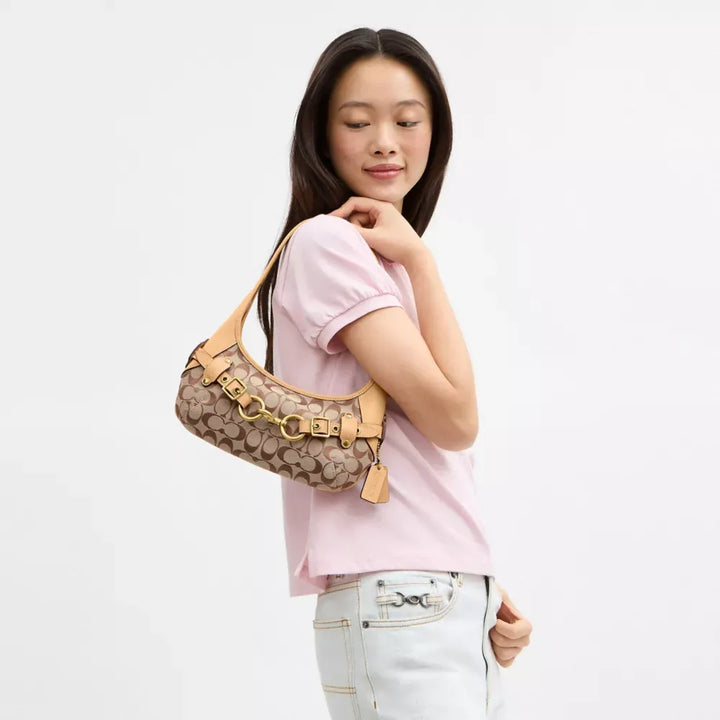 Coach Belted Ergo Shoulder Bag 26 In Signature Jacquard