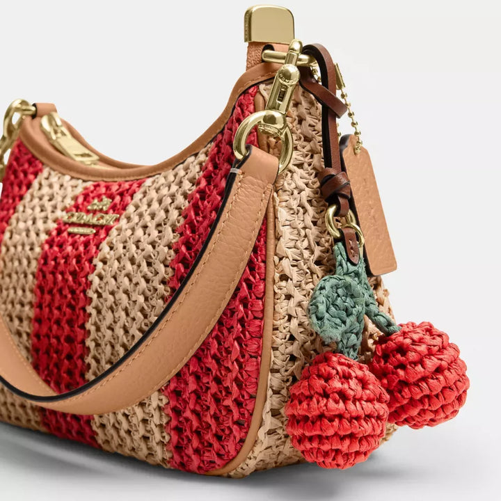 Coach Teri Shoulder Bag With Stripes And Charm