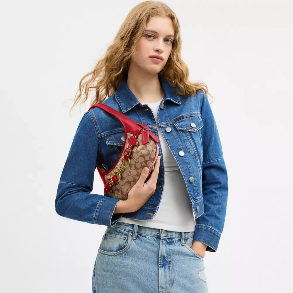Coach Belted Ergo Shoulder Bag 26 In Signature Jacquard