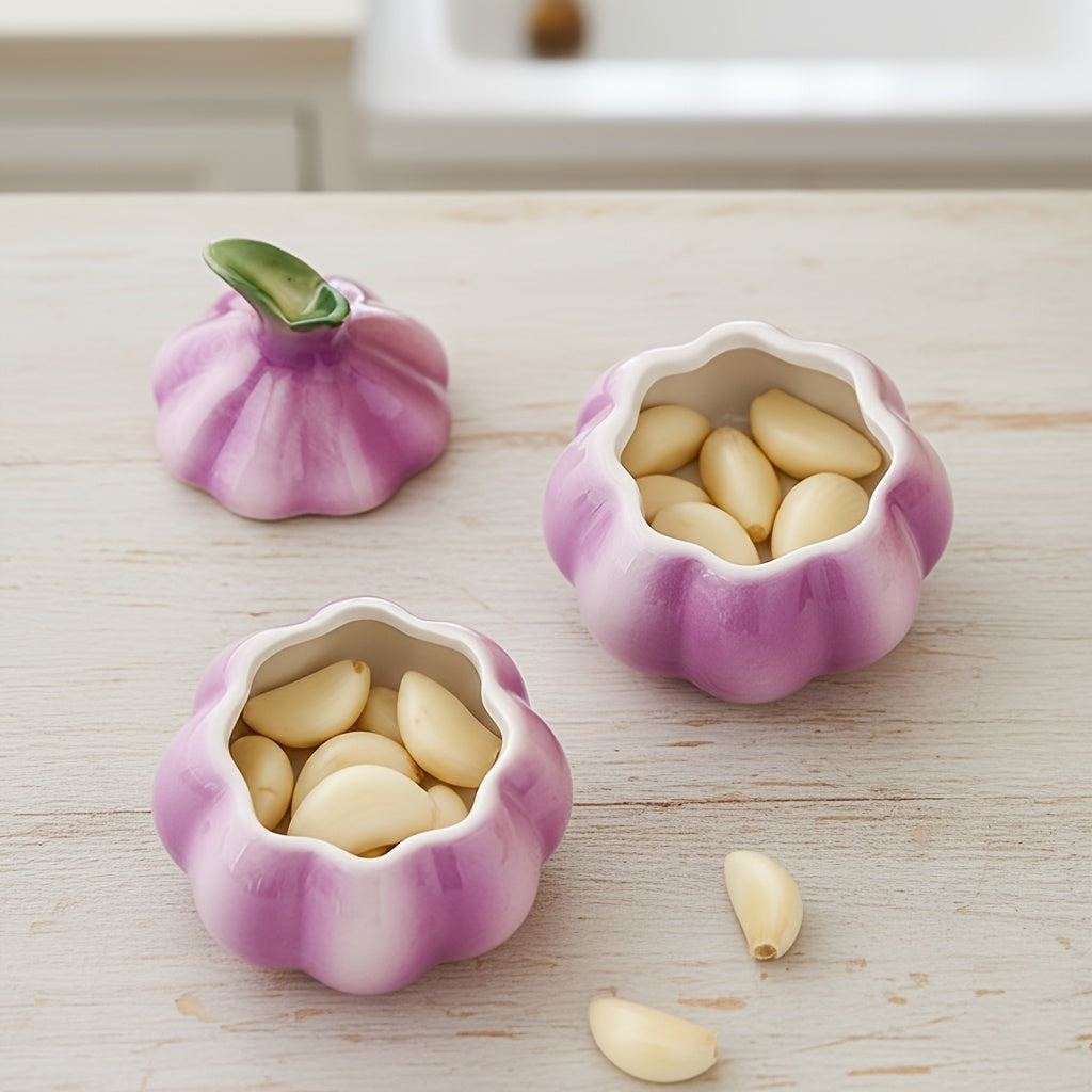 Garlic Bulb Ceramic Jar