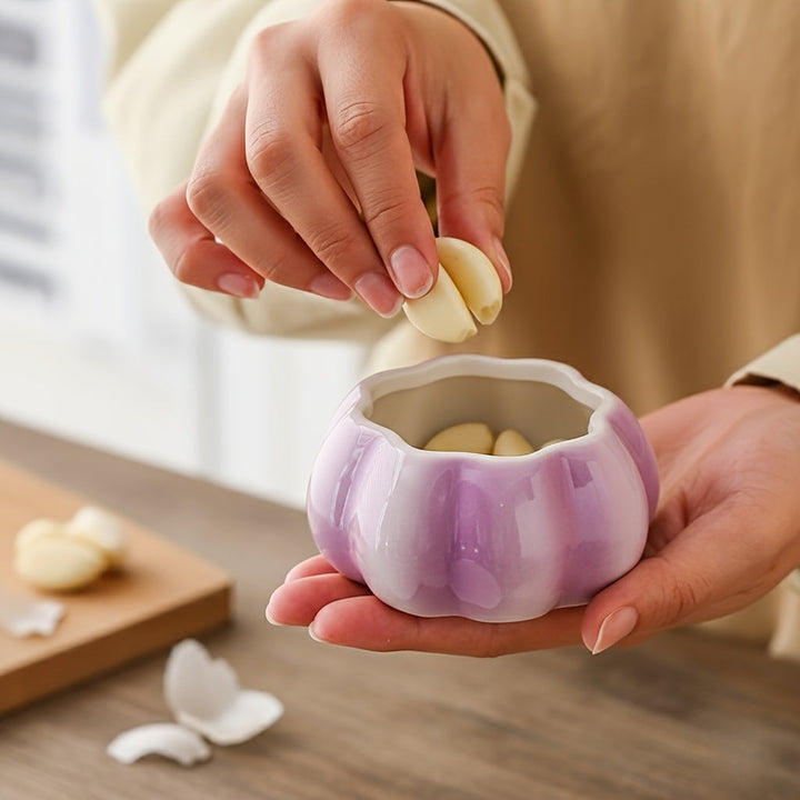 Garlic Bulb Ceramic Jar